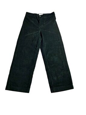 Everlane Womens Corduroy Wide Leg Pants Size 12 High Rise Green Straight Casual